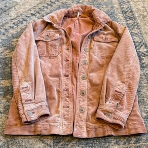 Free People Pink Corduroy Jacket